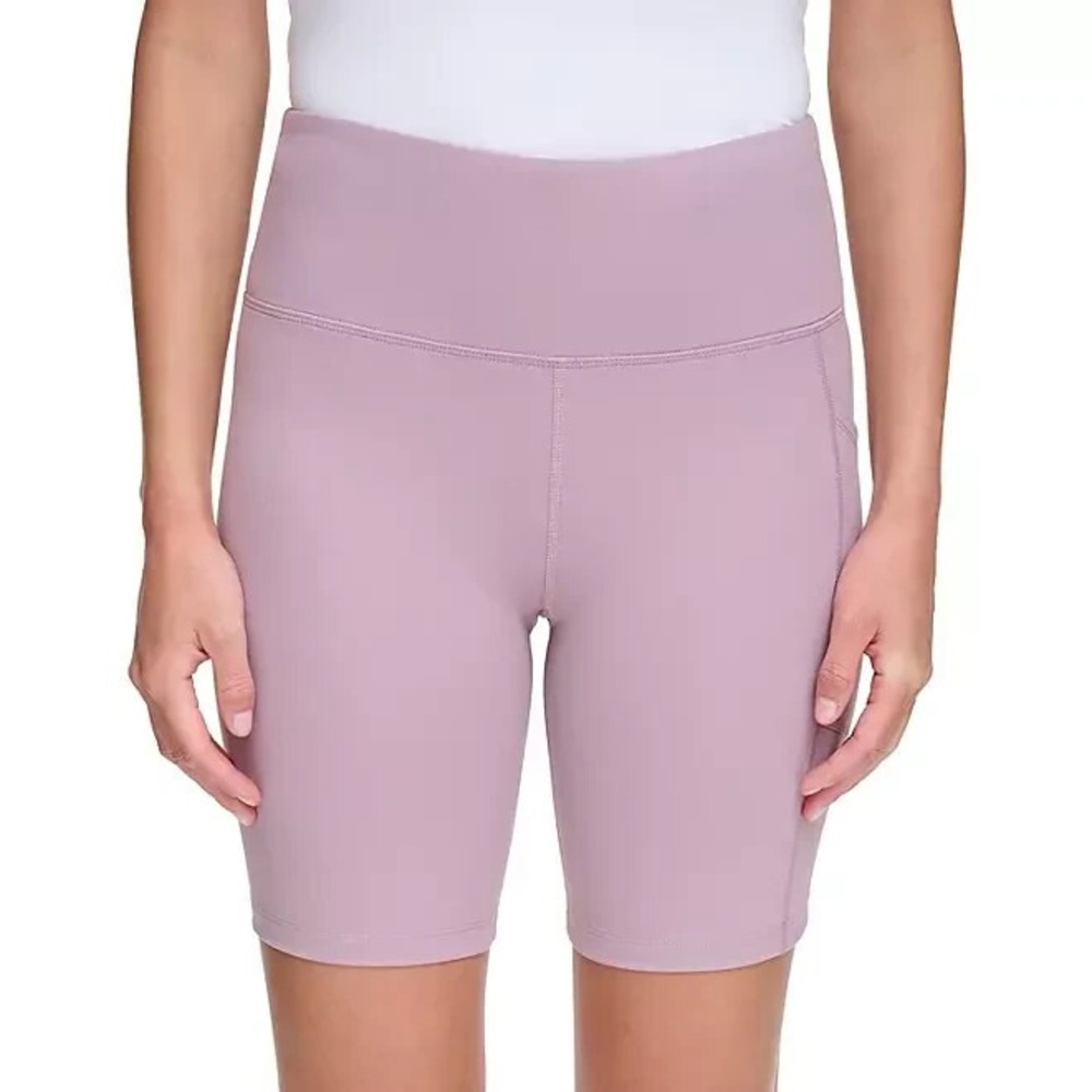 DKNY Ladies Biker Shorts Size XS Stardust Purple High Rise 7" Inseam Activewear